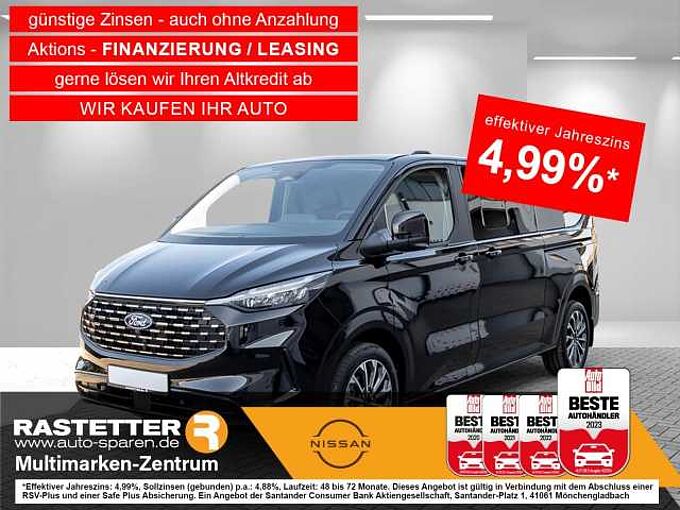 Ford Tourneo Custom L2 Aut. Titanium X 8S 5Jahre+Leder+Navi+19Z+virtCP+ACC+360+3Zonen+SHZ