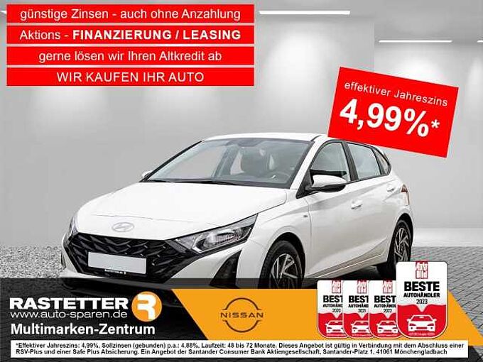 Hyundai i20 T-GDI 48V-Hybrid 5Jahre+Navi+virtCP+Kamera+Sitzhzg+PDC+BlindSpot+Klima+LMF+Temp