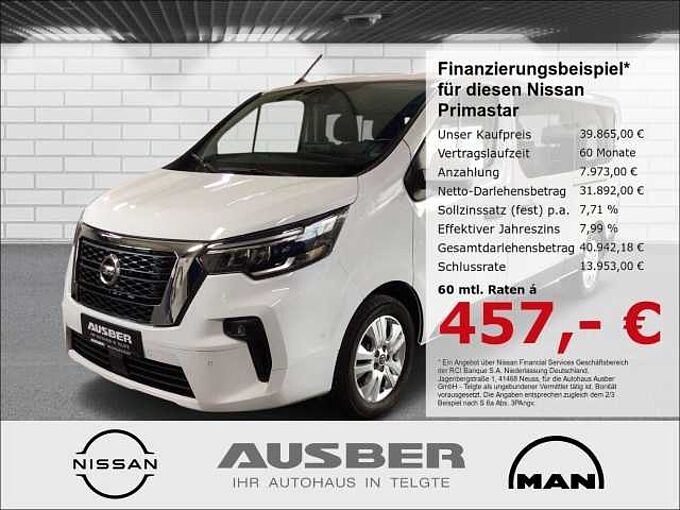 Nissan Primastar Kombi 9-Sitzer 2Schiebetüren L2H1 2,8t TEKNA GJR Design Heckklappe