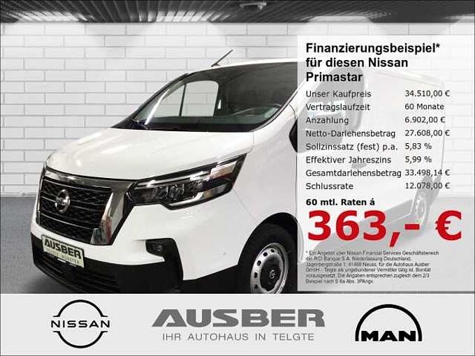 Nissan Primastar Kastenwagen L1H1 2,8t N-Connecta AHK NAVI Laderaumboden und 1/1 Seiteninnenverkl