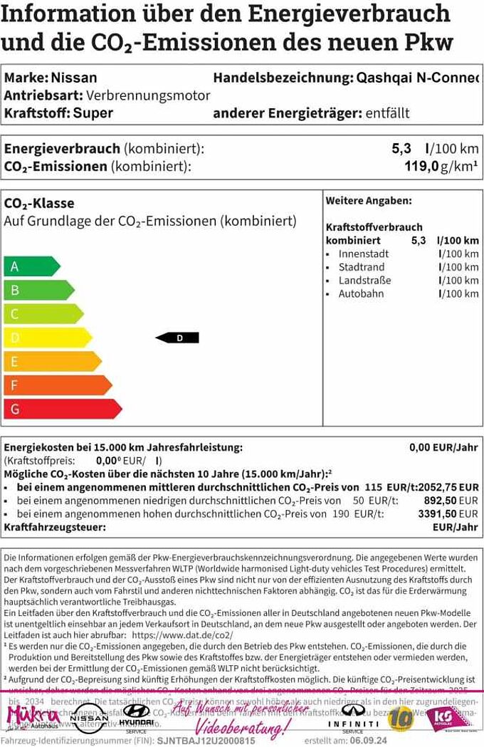 Nissan Qashqai N-Connecta 1.5 VCT e-POWER 190PS AT (B) Komfort Pa